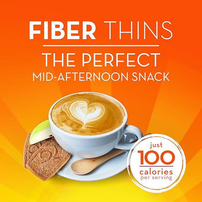 Metamucil, Fiber Thins, Daily Psyllium Husk Fiber Supplement, Supports Digestive Health and Satisfies Hunger, Apple Crisp Flavor, 48 Total Servings (4 Packs of 12)