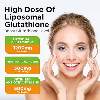 Liposomal Glutathione Supplement 2000mg, Liquid Glutathione Drops with Vitamin C, Master Antioxidants for Immune System, Aging Defense, Skin Health, Liver Detox -Superior Absorption, Pineapple 2 Fl Oz