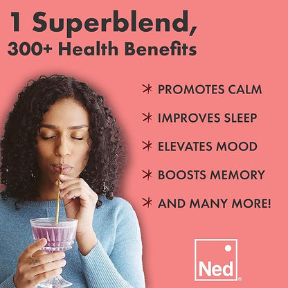 Mellö Magnesium Supplement Superblend Powder - Magnesium Glycinate with L-Theanine, GABA, and Trace Minerals - Supports Sleep, Relaxation, and Balanced Energy - Pomegranate Flavor, 10-Pack, Singles