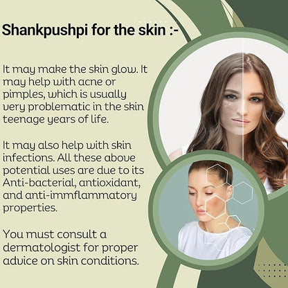 Shankhpushpi Powder Convolvulus Pluricaulis 100% Natural | Supports Digestion, Immunity, & Cognitive Function 5.3 oz