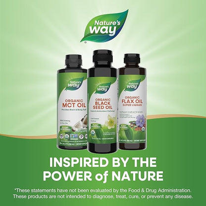 Nature's Way Organic Black Seed Oil, Supports Antioxidants Pathways*, Cold-Pressed, Vegan, Gluten Free, 8 fl oz (Packaging May Vary)