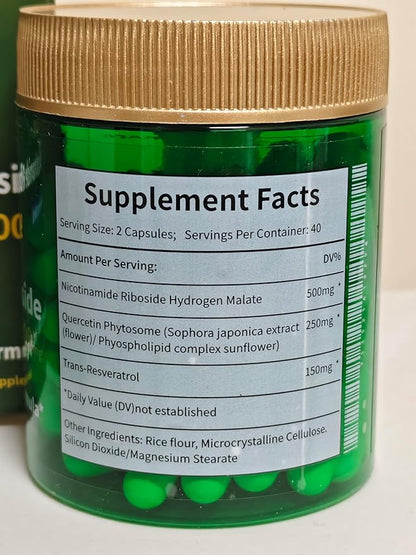 Gorani NAD+ Supplement 900MG, Nicotinamide Riboside, Liposomal Resveratrol, Quercetin - MNM Resveratrol Supplement (80 Count (Pack of 1))
