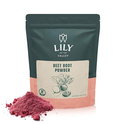 LILY OF THE VALLEY Beet Root Powder - Plant-Based Superfood Powder for Cooking, Baking & Smoothies - Natural Nitric Oxide Source - Vegan & Gluten-Free - Packed in Resealable Pouch (8oz, 226g)