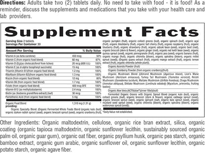 Country Life Realfood Organics for Women with Over 1,300mg Organic Fermented Whole Foods - Certified Gluten Free, Certified Vegan, Certified USDA Organic - 60 Tablets