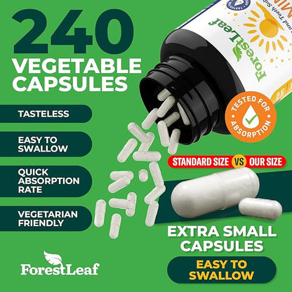 ForestLeaf Vitamin D3 50,000 IU | VIT D - VIT D3 Vitamin D Supplement for Women and Men | Bone Health, Teeth, Immune Support | Easy to Swallow Pills | High Potency WEEKLY Dose, 4-Year Supply, 240 Caps
