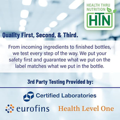 Health Thru Nutrition Ubiquinol 100mg as Kaneka QH Reduced CoQ-10 | Stabilized-3rd Party Tested | Enhanced Bioavailability | Cardiovascular & Mitochondria Function Support | (Pack of 3 60ct Bottles)