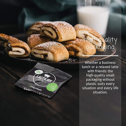 LactoJoy Lactase Pills I Powerful Lactase Enzymes for Lactose Intolerance I for Improved Digestion I No Silicon Dioxide, No Artificial Flavors I Vegan I Sample-Package of 5 Sachets à 2 Tablets