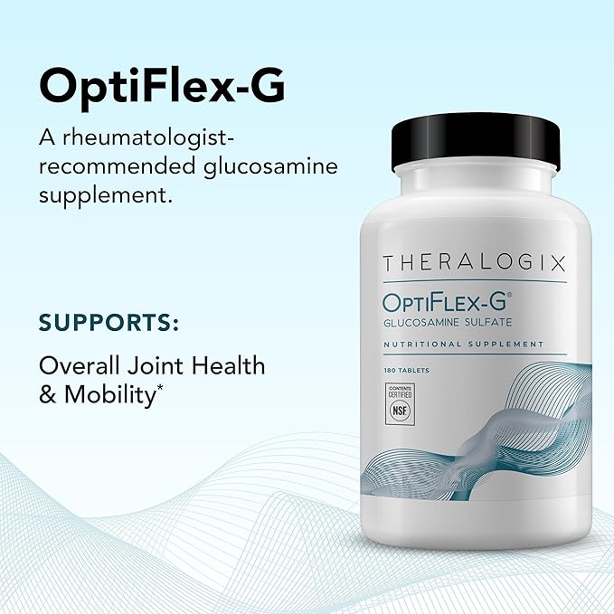 Theralogix OptiFlex-G Glucosamine Sulfate - 90-Day Supply - Joint Support Supplement - Supports Joint Health for Men & Women - Glucosamine Joint Supplement - NSF Certified - 180 Tablets