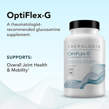 Theralogix OptiFlex-G Glucosamine Sulfate - 90-Day Supply - Joint Support Supplement - Supports Joint Health for Men & Women - Glucosamine Joint Supplement - NSF Certified - 180 Tablets