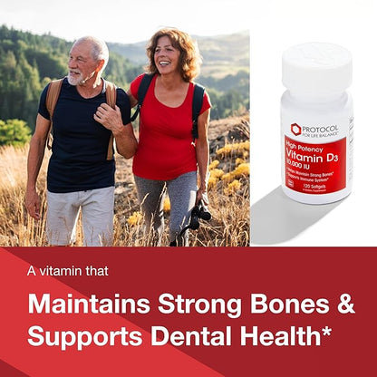 PROTOCOL FOR LIFE BALANCE Vitamin D3 10,000 IU - Immune Support Health Bones and Teeth - 120 Softgels