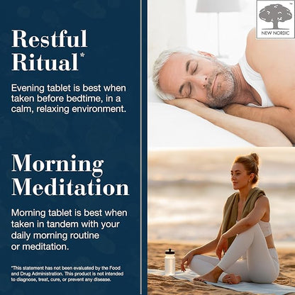 New Nordic Magnesium Glycinate, 220 mg Maximum Absorption Tablets with Pine Bark & Long Pepper, Gentle on Stomach for Women & Men, 30 Servings