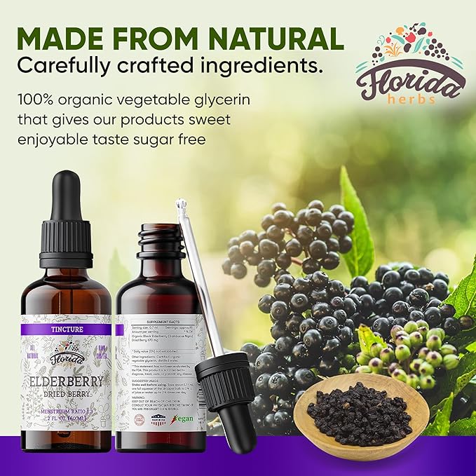 Black Elderberry Tincture, Organic Black Elderberry Extract Extract for Immune Support (Sambucus Nigra) | 2 Fl Oz (1 Pack - 2 Fl Oz)