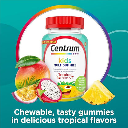 Centrum Kids Multivitamin Gummies, Tropical Punch Flavor Made With Natural Flavors, Stocking Stuffer, 150 Count, 150 Day Supply