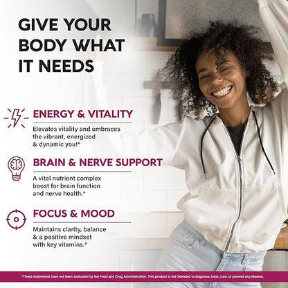 USDA Organic Vitamin B-Complex B5 Pantothenic Acid | B12 Methylcobalamin | B1 Thiamine | B6 Pyridoxine | B7 Biotin | B9 Folic | B3 Niacinamide - B Complex Liquid Drops, Made in USA Supplement, 4fl oz