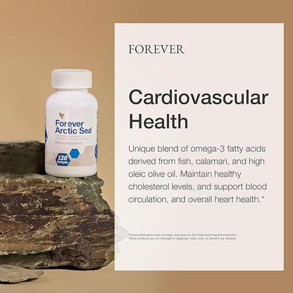 Forever Living - Arctic Sea Omega-3 Supplement - EPA and DHA Blend for Heart, Brain and Eye Health - Gluten-Free - 240 Softgels (Pack of 2)