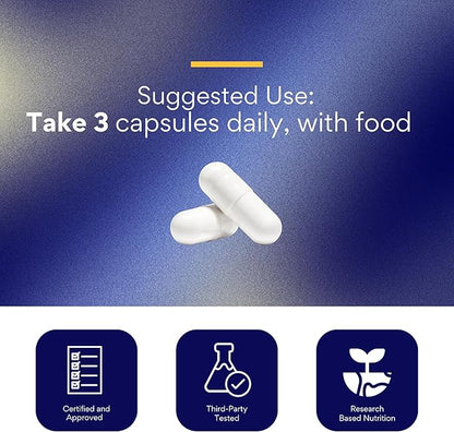 Research Verified Fibro Support - MSM, Magnesium, Vitamin D3, BioPerine - 3 Month Supply - 270 Capsules - Vegan