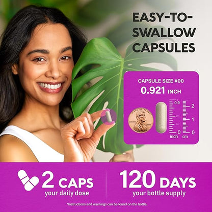 Multi Collagen Peptides - Hydrolyzed Types I, II, III, V & X - Collagen Supplement for Women 1300mg - w/ Hyaluronic Acid, Vitamins C & E - Skin, Hair, Nails & Joint Support - Made in USA, 240 Capsules