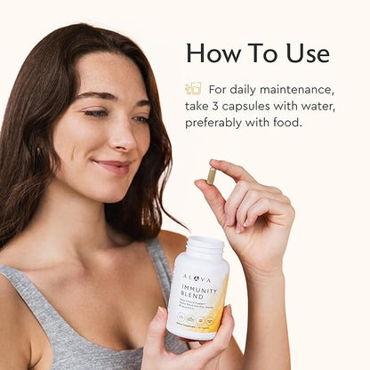 Alaya Naturals Immunity Blend - Advanced Immune Support with Vitamin C, Zinc, Elderberry, Garlic, Ginger, Morgina, Oregano and Astragalus: Support Immunity and Overall Health - 90 Capsules