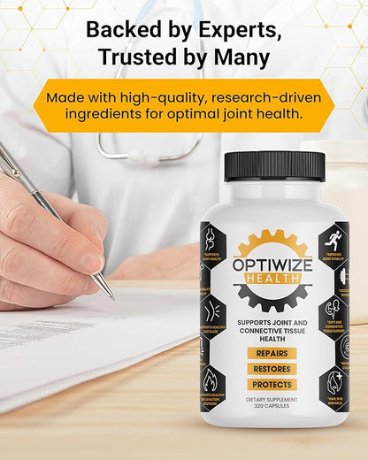 10-in-1 Joint Support– Hydrolyzed Collagen, MSM, Hyaluronic Acid, Glucosamine, Chondroitin & More – Targets Joint Discomfort, Improves Mobility & Flexibility– 320 Caps for Men & Women
