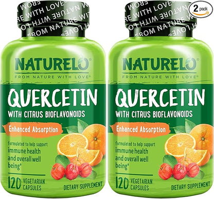 NATURELO Quercetin Citrus Bioflavonoid Complex with Enhanced Absorption - 120 Vegetarian Capsules (Pack of 2)
