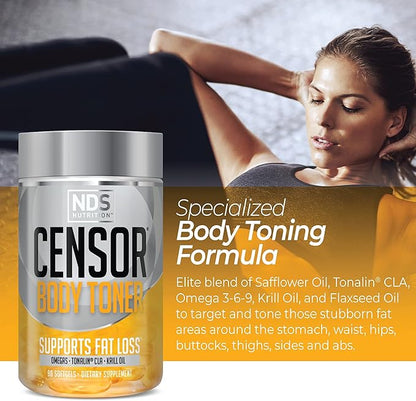 NDS Nutrition Maximum Strength Weight Loss - Decrease Appetite and Energy Booster - Glutamine, L-Carnitine, and CLA (LipoRush XT 60 Capsules, Censor 90 Softgels, and Slim-Tox 90 Capsules)