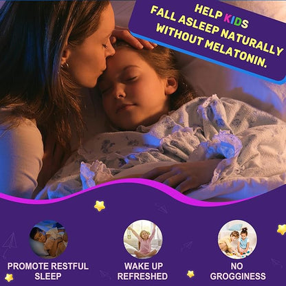 Kids Sleep Gummies - Magnesium Glycinate Gummies, Melatonin Free Sleep Aid | Magnesium, Calcium, D3, B6, L Theanine | Kid Melatonin Alternative for Restful Sleep (Pack of 2)