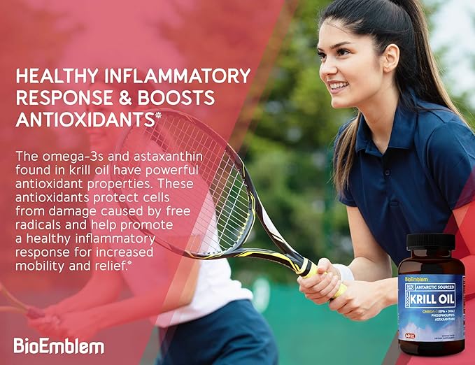 BioEmblem Turmeric Curcumin with Clinically Studied TurmiPure Antarctic Krill Oil Supplement