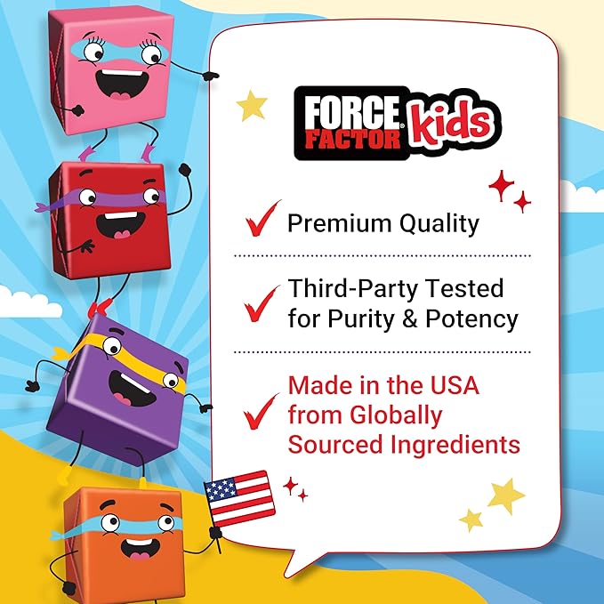 FORCE FACTOR Kids Immune Health Super Chews, Kids Immune Support Supplement with Vitamin D for Kids, Elderberry, Vitamin C, & Zinc, 2-Month Supply, Non-GMO, Apple Berry Flavor, 60 Soft Chews