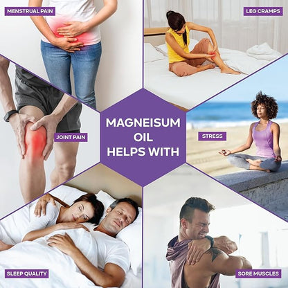 PURPUR Zechstein Magnesium Oil Spray with Aloe - Pure Magnesium Supplement Feet, Sleep, and Restless Legs Syndrome Relief | Topical Aid for Stress, Pain, and High Cortisol Management 8 Oz