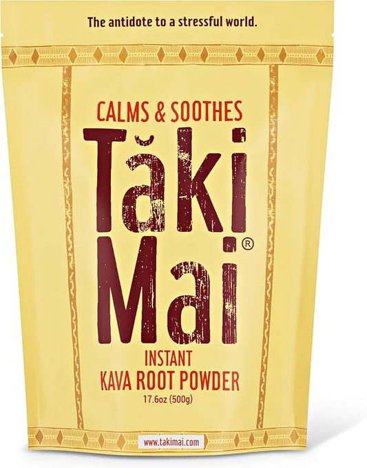 Taki Mai Instant Kava Kava Powder 500g – Premium Kava Root Powder with High Kavalactone Content – Natural Relaxation Aid for Calmness, Stress Relief, and Sleep Support – Easy-to-Mix
