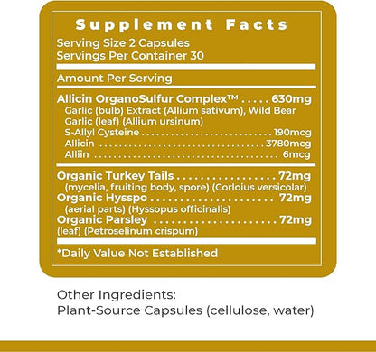 Premier Research Labs Allicidin - Garlic Allicin Supplement, Garlic Supplements, Garlic Pills, Allicin Extract, Garlic Extract, Odorless Garlic Capsules, Immune Support - 60 Vegetarian Capsules