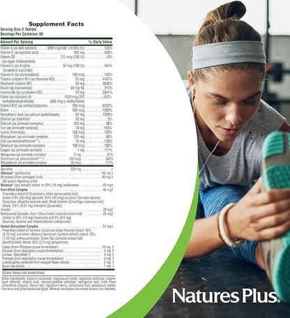 Natures Plus Source of Life Women - 60 Vegetarian Tablets - Whole Food Multivitamin and Mineral Supplement for Overall Health & Energy - Gluten-Free - 30 Servings