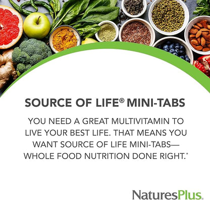 NaturesPlus Source of Life - 360 Mini-Tabs - Multivitamin & Mineral Supplement - Supports Natural Energy & Overall Well-Being - Gluten Free, Vegetarian - 60 Servings