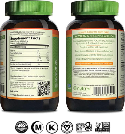 Nutrex BioAstin Astaxanthin 12mg 50 Softgels + Pure Hawaiian Spirulina 500 mg Tablets 200 Count | Bundle