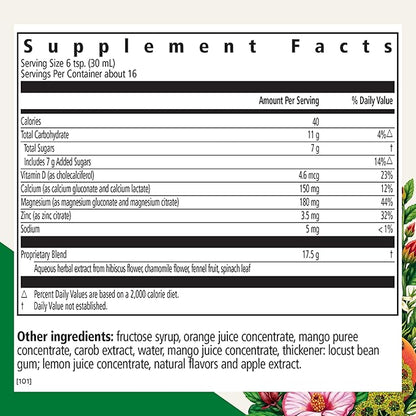 Floradix Calcium Magnesium Liquid Herbal & Mineral Supplement - Bone Support Supplement* with Calcium, Magnesium, Vitamin D & Zinc - Vegetarian, Non-GMO - 16.9 fl oz