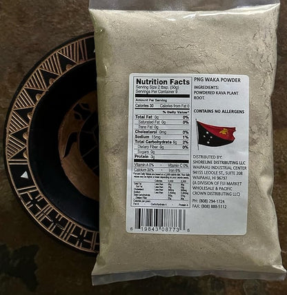 Tikaram's Kava Powder - Premium Papua New Guinea (PNG) Waka, 1/2 Pound (8oz), Fiji Market Wholesale LLC