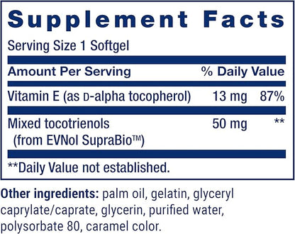 Life Extension Super Absorbable Tocotrienols, Vitamin E as D-Alpha tocopherol, Mixed tocotrienols, Support Hair Growth, Brain Function, Gluten-Free, Non-GMO, 60 softgels
