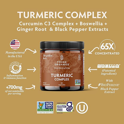 Turmeric Curcumin C3 Complex with BioPerine 1050mg - Natural Joint Support - 95% Curcuminoids & Black Pepper Extract for Ultra High Absorption & Potency - Non GMO - Gluten Free - 60 Vegan Capsules