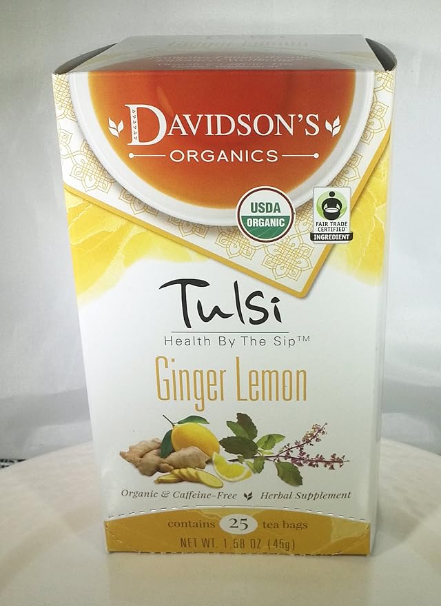 Tea Bag Box of 25, Tulsi Ginger Lemon Organic Tea