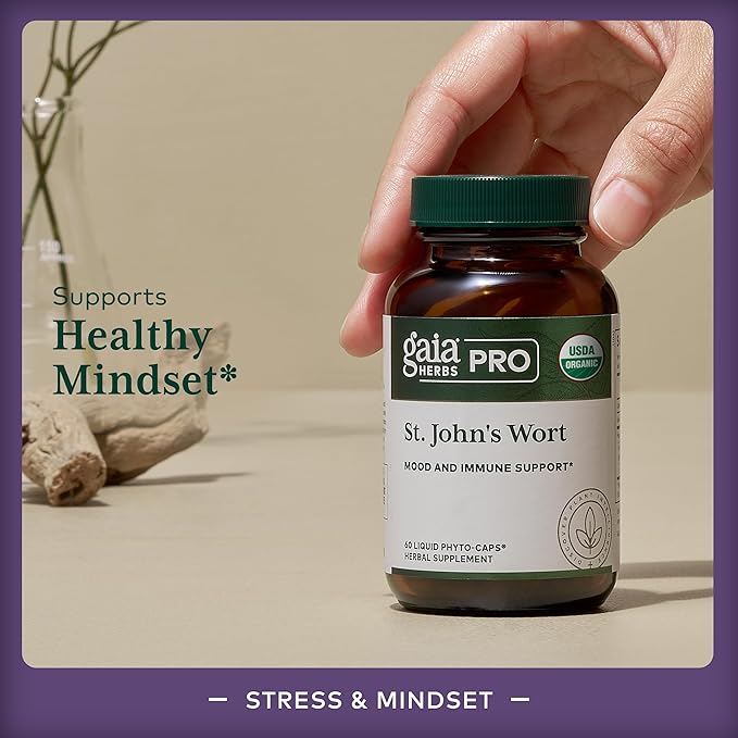 Gaia Herbs Pro St. John's Wort - Healthy Immune System Support Supplement - Health Supplement with Organic St John's Wort - 60 Liquid Phyto-Caps (30 Servings)