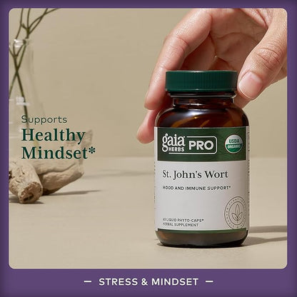 Gaia Herbs Pro St. John's Wort - Healthy Immune System Support Supplement - Health Supplement with Organic St John's Wort - 60 Liquid Phyto-Caps (30 Servings)