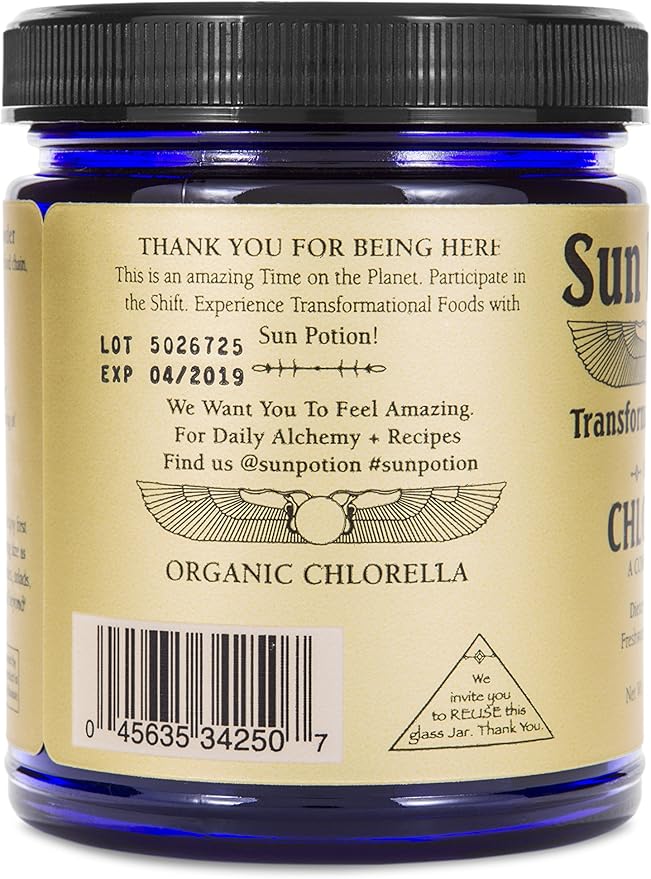 Chlorella Powder 111g by Sun Potion - Premium Organic Superfood, Pure Supplement, Rich in Vitamins, Protein, and Fatty Acids - Vegan, Nutrition, and Potent