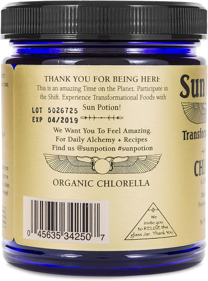 Chlorella Powder 111g by Sun Potion - Premium Organic Superfood, Pure Supplement, Rich in Vitamins, Protein, and Fatty Acids - Vegan, Nutrition, and Potent