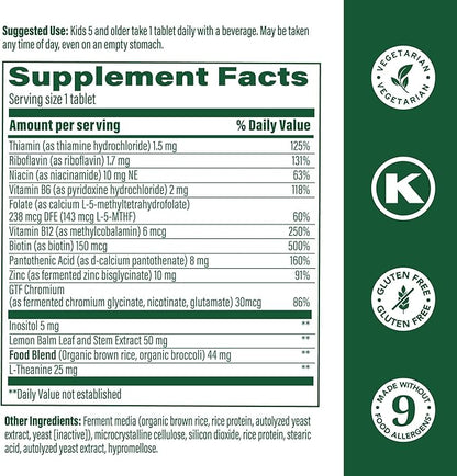 MegaFood Kids B Complex - B Complex Vitamin Supplement, 8 B Vitamins - Vitamin B6, Vitamin B12, Folate, Biotin & More, Supports Cellular Energy Production, Vegetarian, Gluten Free – 90 Mini Tablets