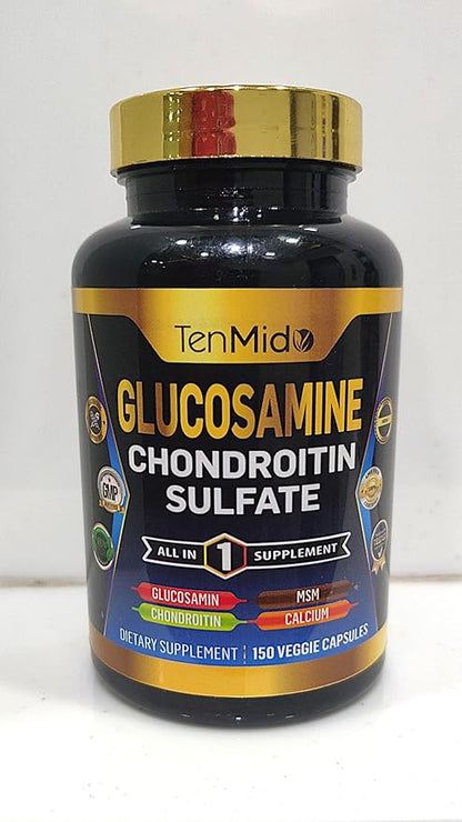 Glucosamine Chondroitin MSM Supplement for Men and Women - 4in1 Formula - Joint & Bone Health Support - 150 Capsules