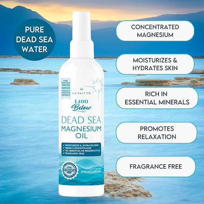 Pure Magnesium Oil Spray, Imported from The Dead Sea, 32 Oz Refill Bottle, Pure Magnesium Chloride, Topical Use for Skin Application