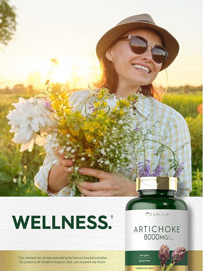 Carlyle Artichoke Leaf Extract 8000mg | 200 Capsules | Non-GMO & Gluten Free Herbal Supplement
