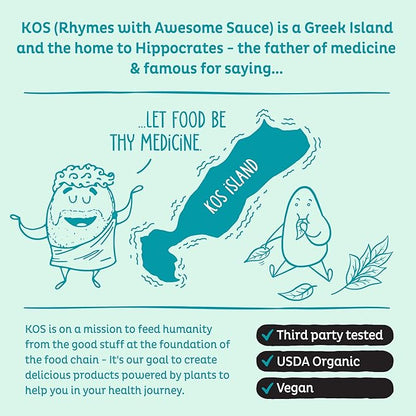 KOS USDA Organic Spirulina Powder, Natural Taste - 100% Pure, Non-Irradiated Vegan Green Blue Spirulina Superfood Powder, Plant Based - Rich in Protein, Vitamins, Antioxidants & Fiber, 60 Servings Bag