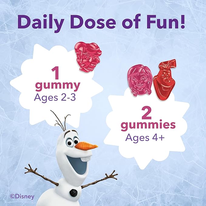 L'il Critters Frozen Daily Kids Multivitamin Gummies Assorted Berry Flavors for Ages 2+ Toddlers and Kids, Disney Multivitamin Gummies with 11 Essential Nutrients, 30-60 Day Supply, 60 Gummies