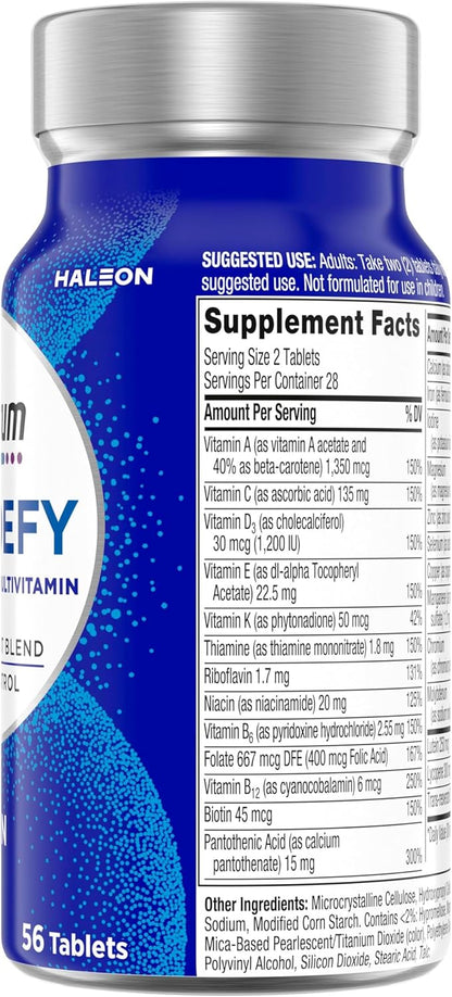 Centrum Age Defy for Men, All-in-1 High Potency Multivitamin + Healthy Aging Supplement, Multivitamin Blend with Resveratrol, and Niacin for NAD+ Level Support, Aluminium Bottle, 56 Tablets